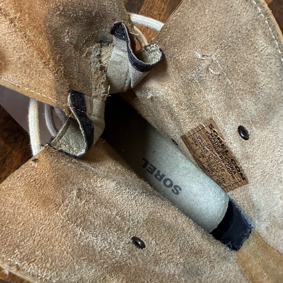 Sorel Joan of Arctic Wedge II Tan Leather Lace Boots Women's size 7 - Picture 7 of 10